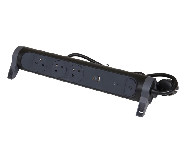 LEGRAND Przedłużacz ochronny 3X2P+Z+USB AC 1.5M-CZARNY 49425 - 1047772 - zdjęcie